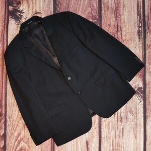 Black Pronto Uomo Platinum Mens Double Vent Two Button Single Breast Blazer